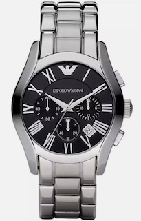 Emporio Armani AR0673 Men's Black Dial Silver Bracelet Quartz Chronograph Watch