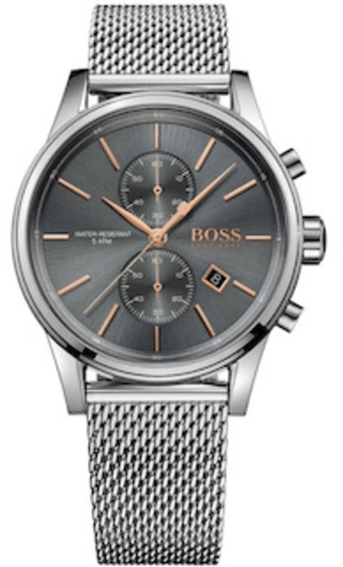 Hugo Boss 1513440 Men's Jet Silver Mesh Band Chronograph Watch