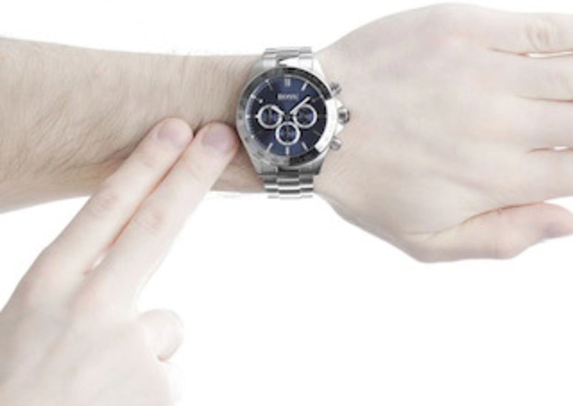 Hugo Boss 1512963 Men's Ikon Blue Dial Silver Bracelet Chronograph Watch - Image 5 of 5
