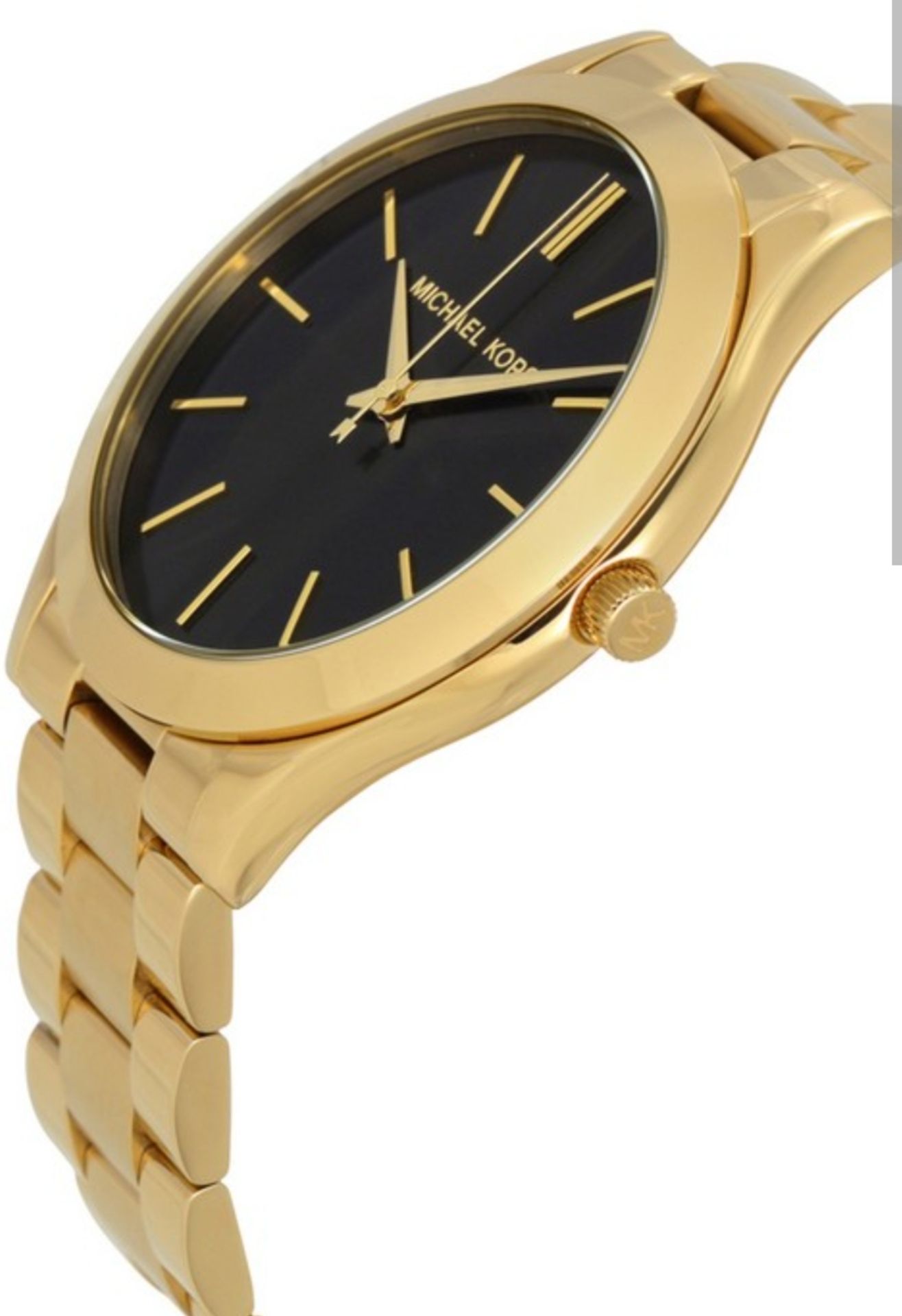 Michael Kors MK3478 Ladies Slim Runway Watch Gold Bracelet Black Dial - Image 8 of 9