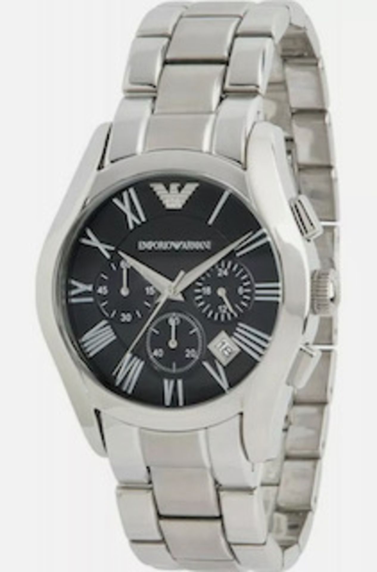 Emporio Armani AR0673 Men's Black Dial Silver Bracelet Quartz Chronograph Watch - Image 5 of 8