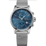 Hugo Boss 1513441 Men's Jet Blue Dial Silver Mesh Band Chronograph Watch