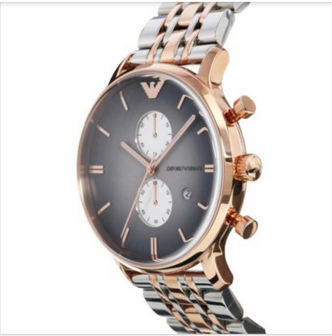 Emporio Armani AR1721 Men's Gianni Two Tone Rose Gold & Silver Chronograph Watch - Image 4 of 7