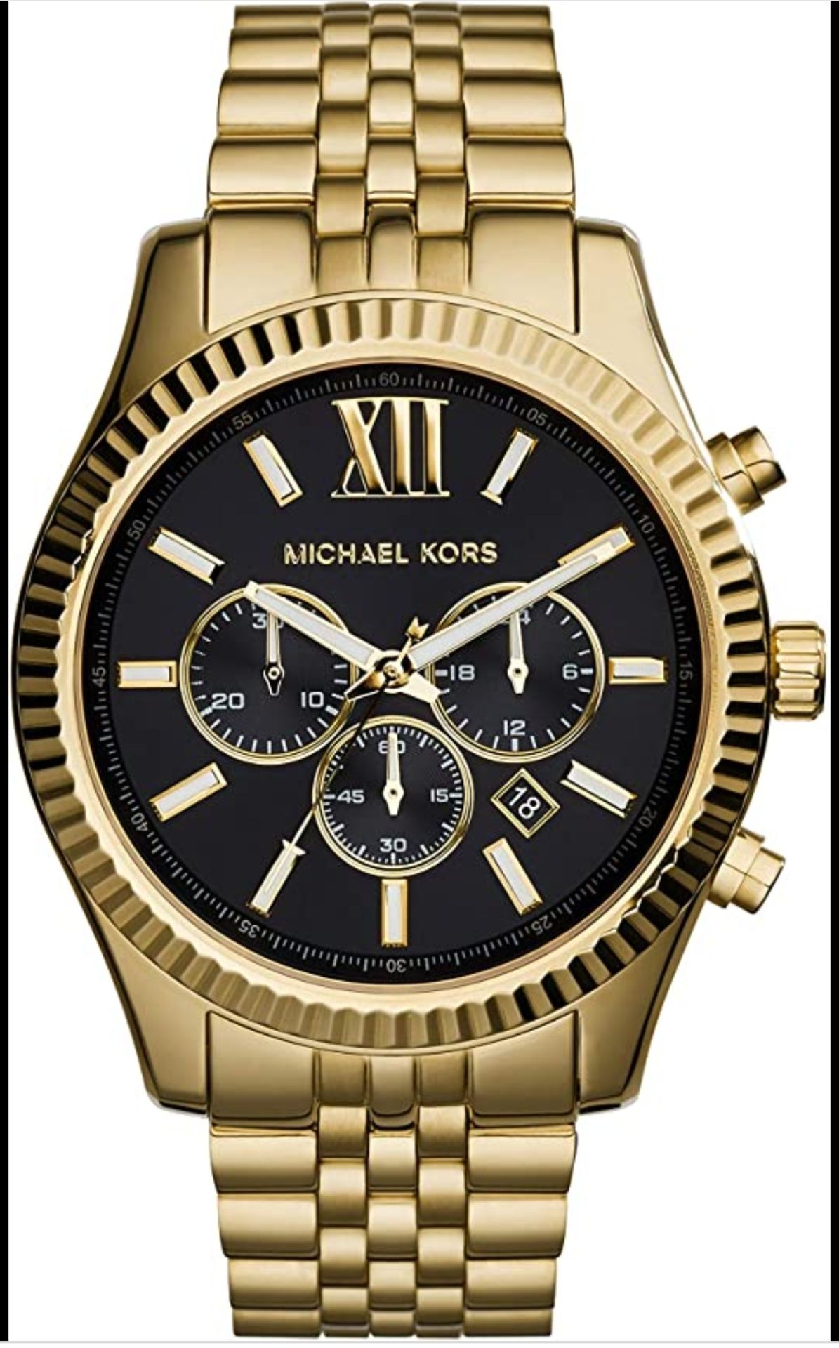 Men's Michael Kors Lexington Gold Bracelet Chronograph Watch Mk8286 - Image 5 of 7