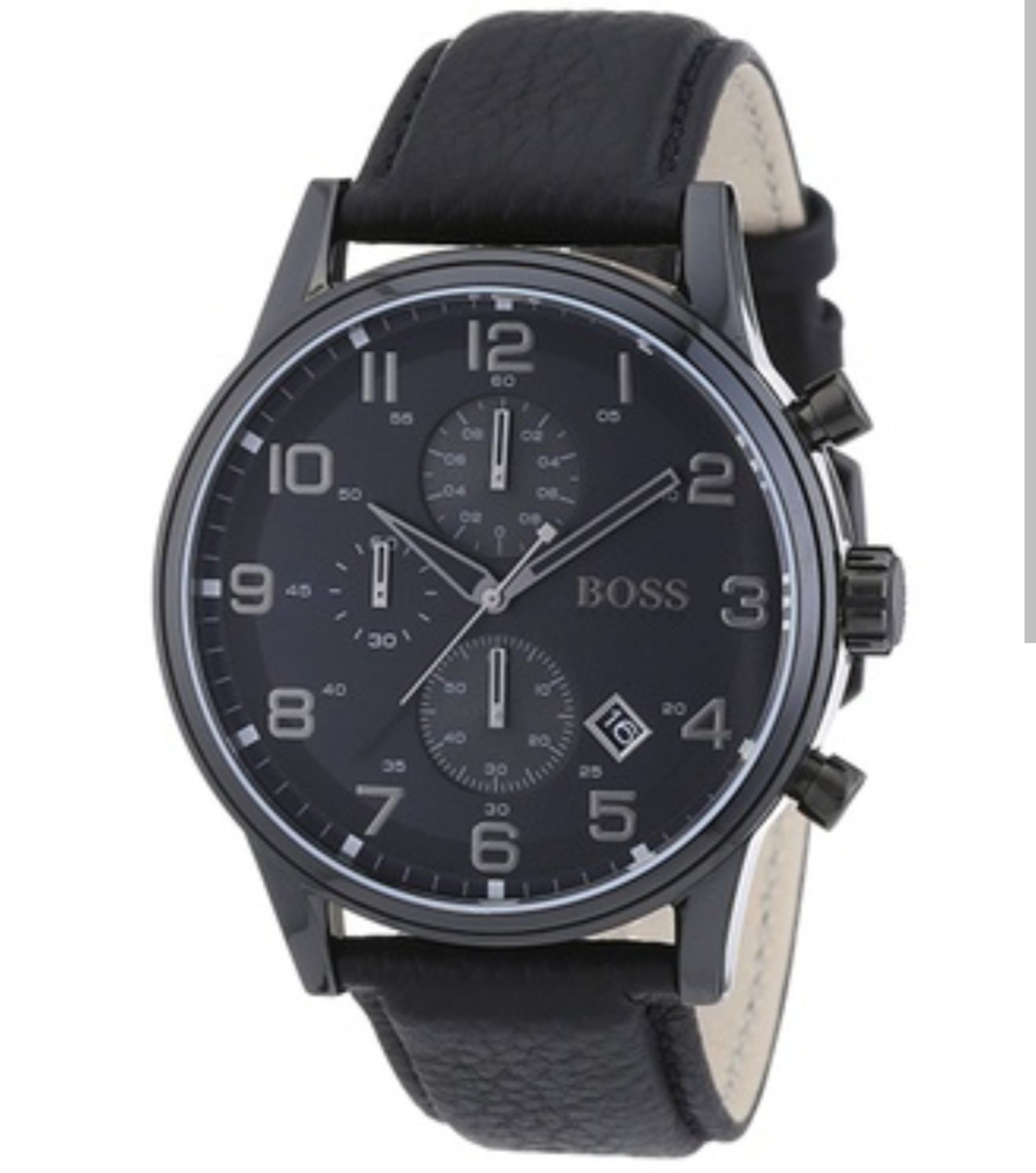HUGO BOSS 1512567 Men's Aeroliner All Black Chronograph Watch - Image 4 of 6