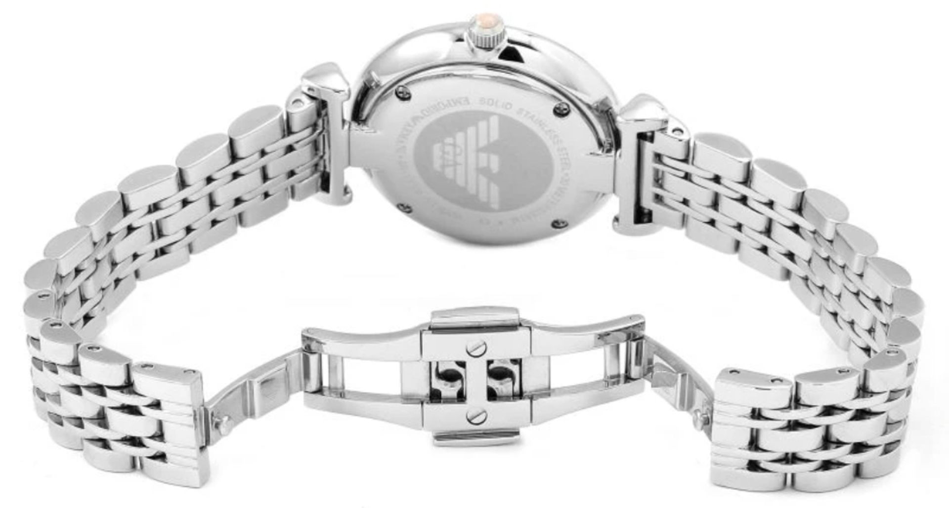 Emporio Armani AR1779 Ladies Gianni T-Bar Silver Bracelet Watch - Image 5 of 6