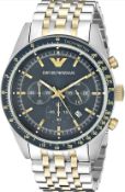 Emporio Armani AR6088 Men's Two Tone Quartz Chronograph Watch