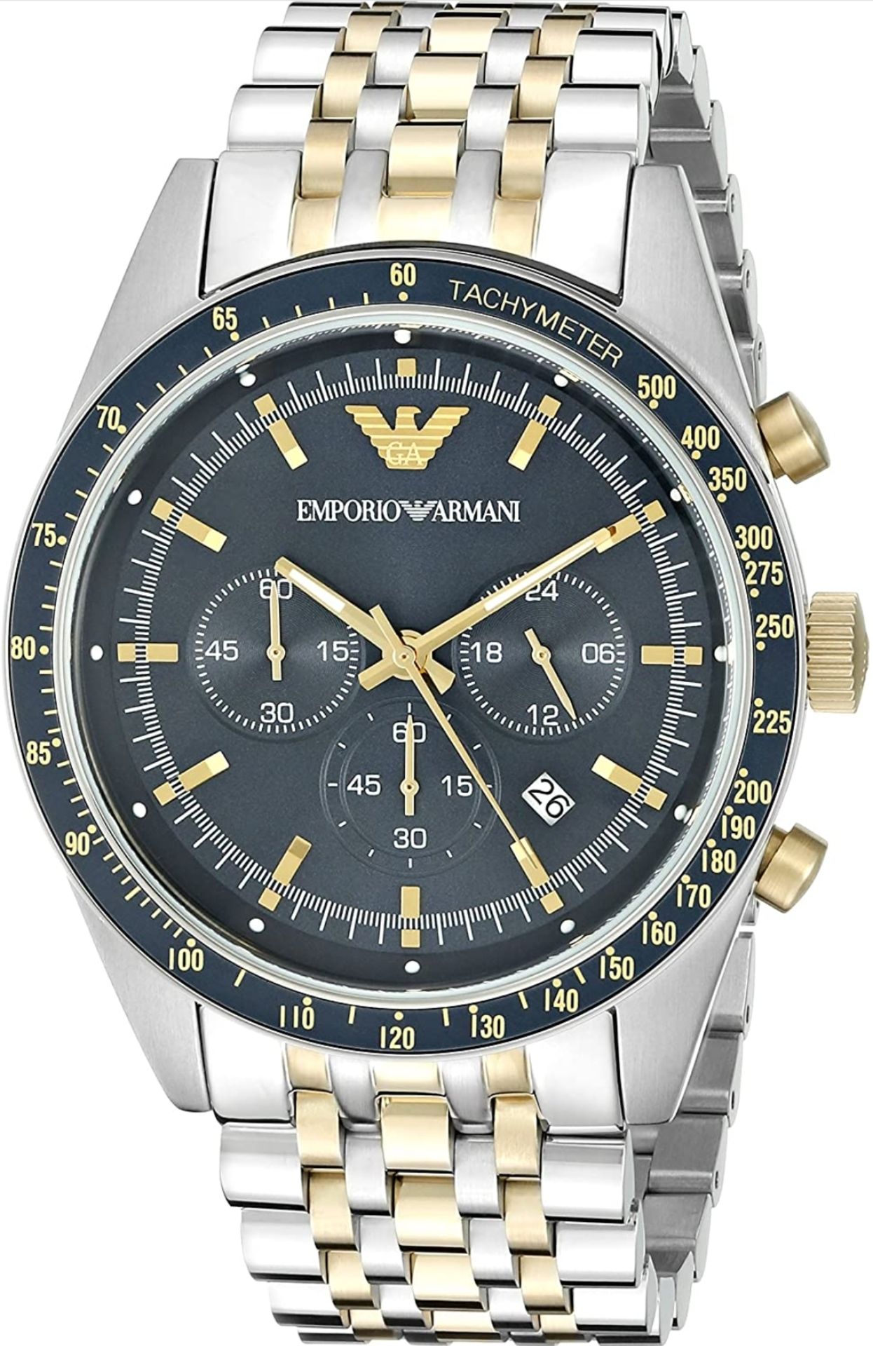 Emporio Armani AR6088 Men's Two Tone Quartz Chronograph Watch