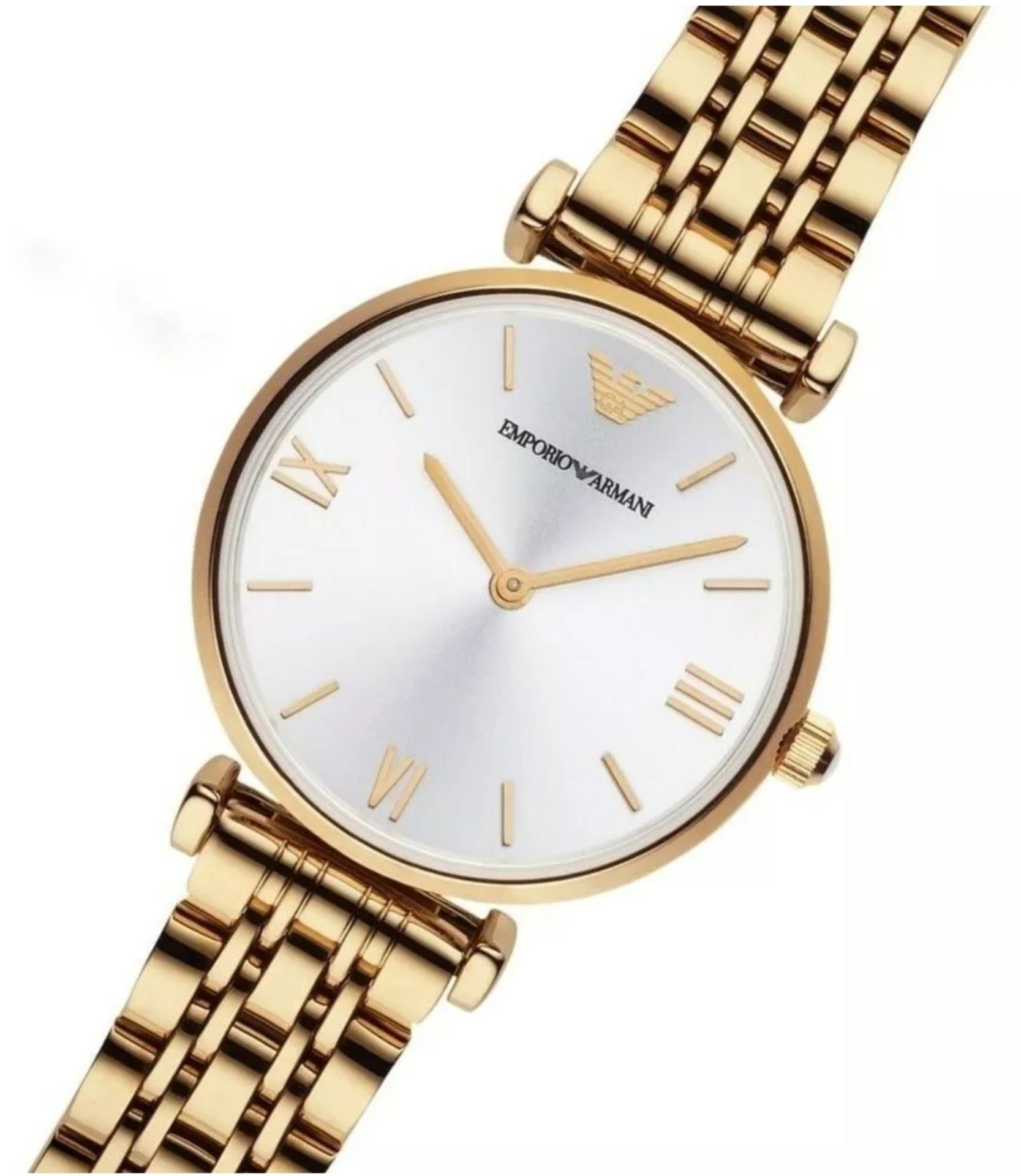 Emporio Armani AR1877 Ladies Gianni T-Bar Gold Tone Bracelet Designer Quartz Watch - Image 2 of 8