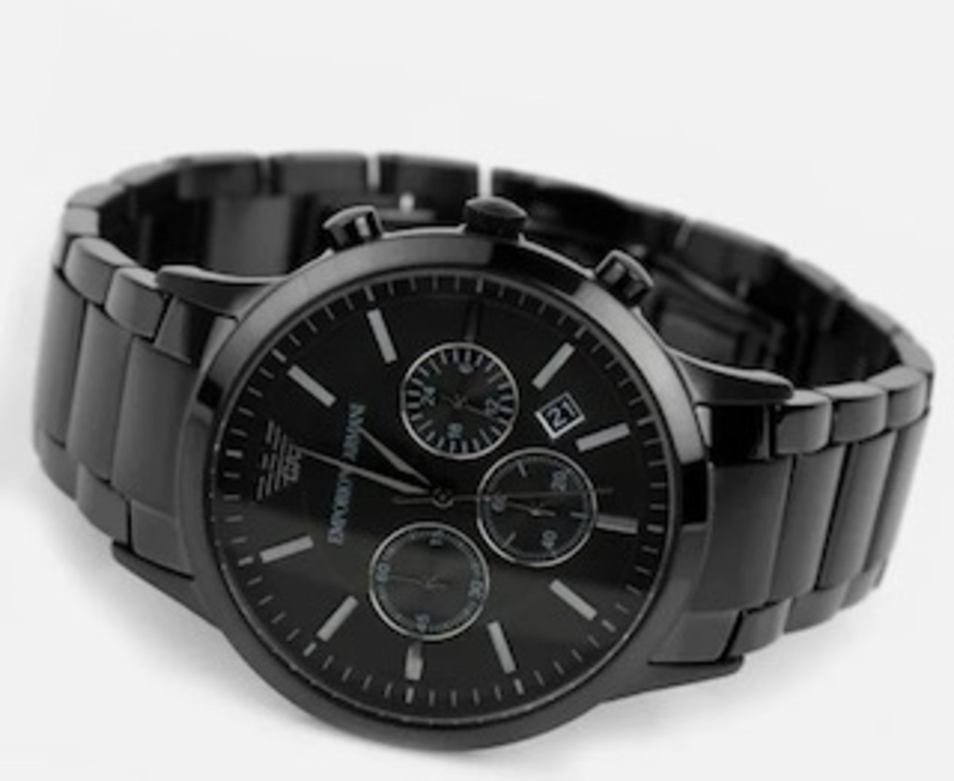 Emporio Armani AR2453 Men's Black Stainless Steel Bracelet Chronograph Watch - Image 4 of 6