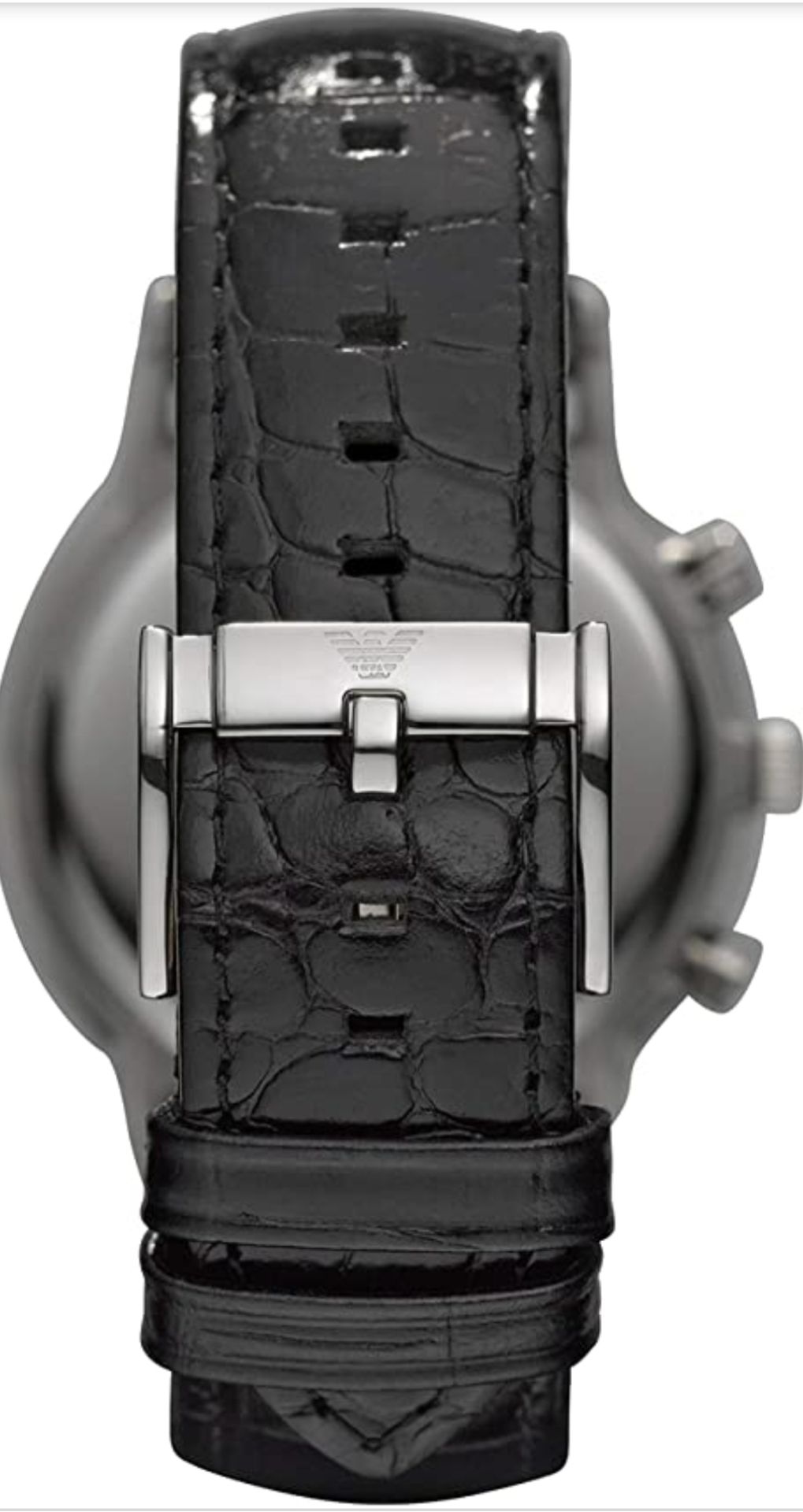 Emporio Armani AR2447 Men's Renato Black Leather Strap Chronograph Watch - Image 4 of 5
