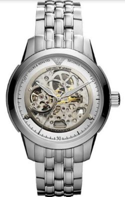 Emporio Armani AR4626 Men's Meccanico Silver Bracelet Watch