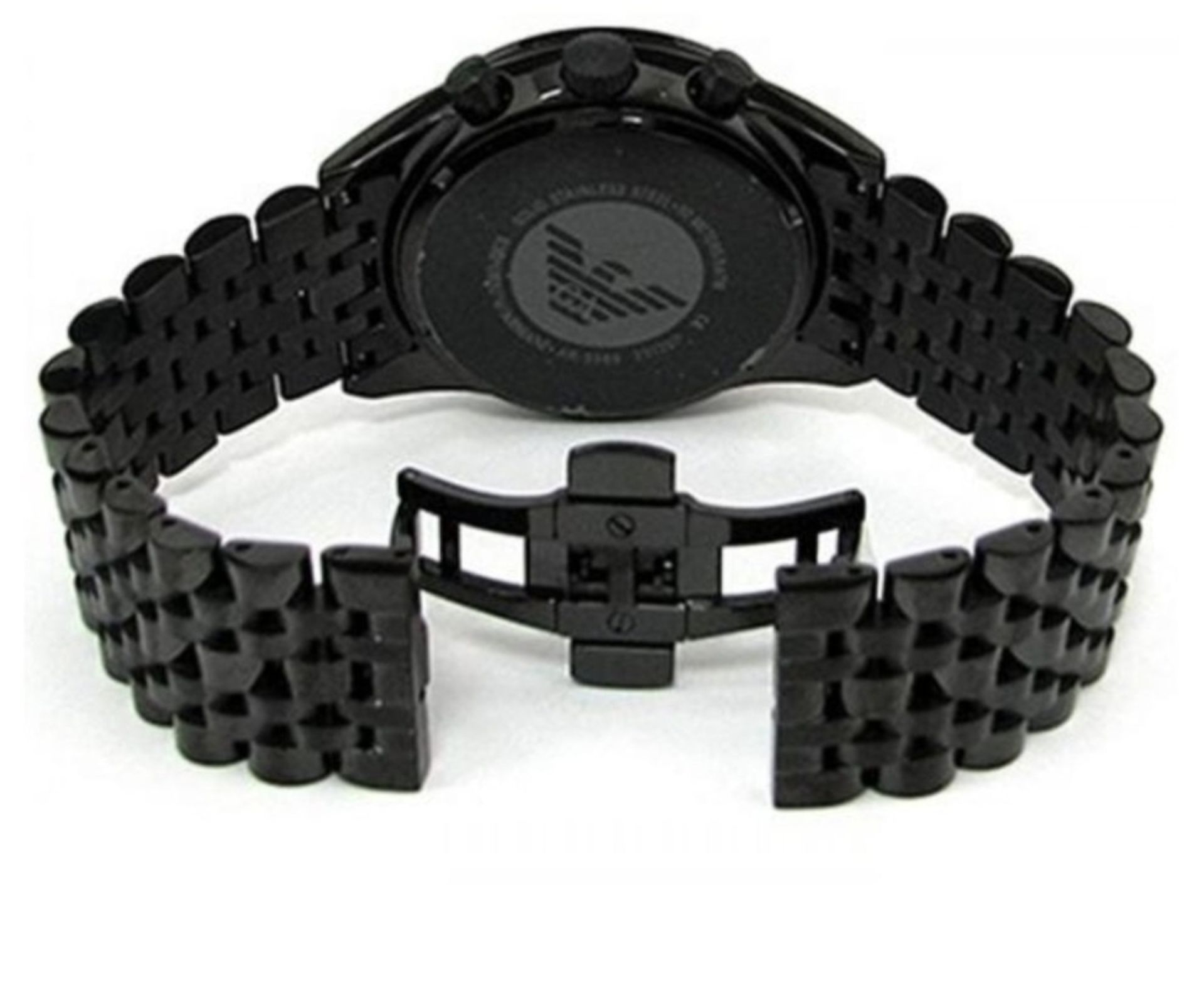 Emporio Armani AR5989 Men's Tazio Black Stainless Steel Bracelet Chronograph Watch - Image 8 of 9