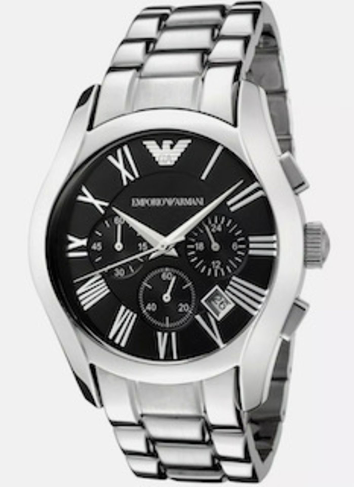 Emporio Armani AR0673 Men's Black Dial Silver Bracelet Quartz Chronograph Watch - Image 2 of 8