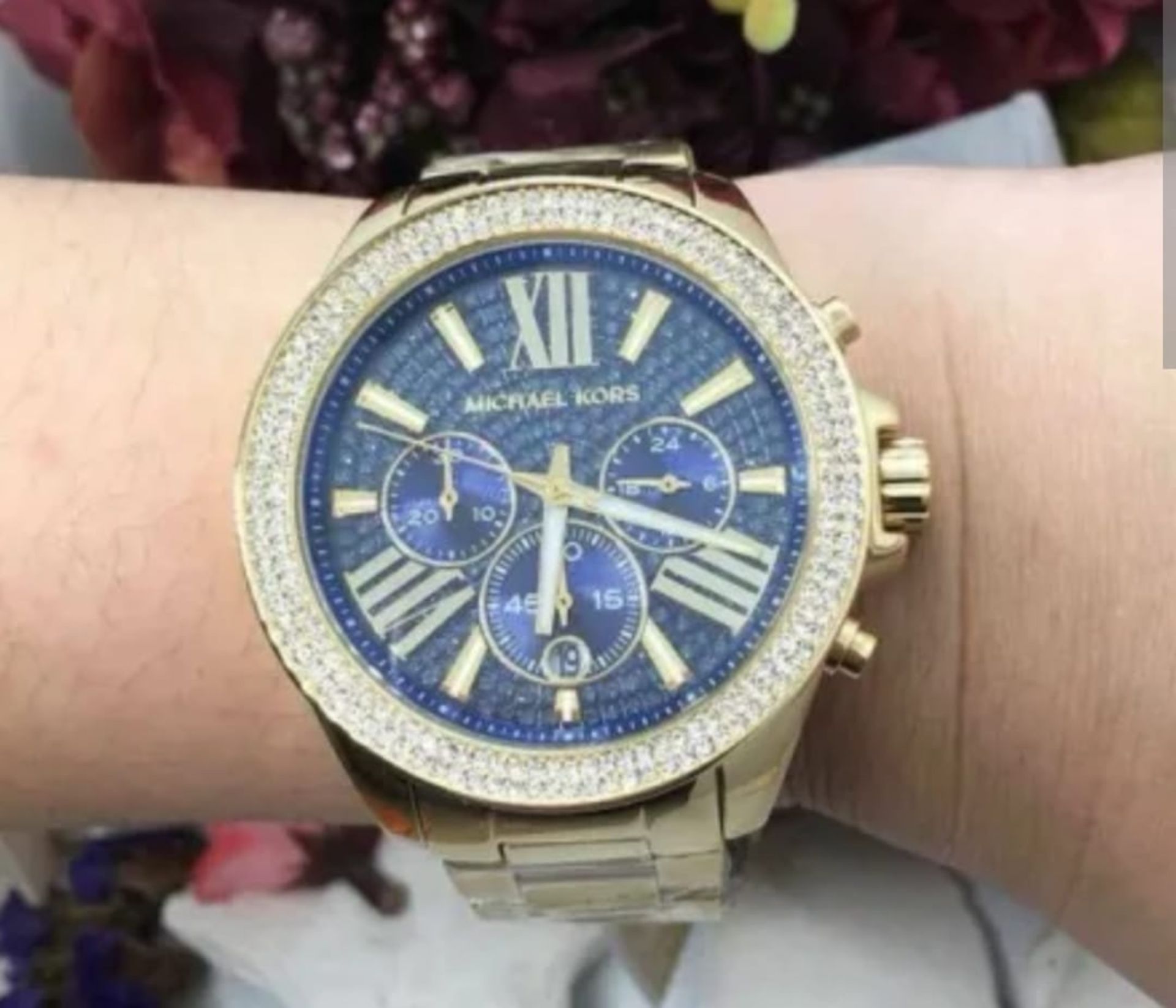 Michael Kors Wren Chronograph Blue Crystal Pave Ladies Watch MK6291 - Image 3 of 6