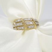9ct Yellow Gold Dress Ring Set With 3 Rows of Round Eight-Cut Diamonds Totalling 0.25 Carats