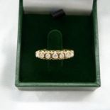0.40 Carat Seven-Diamond Ring In Yellow Gold, With Gift Box