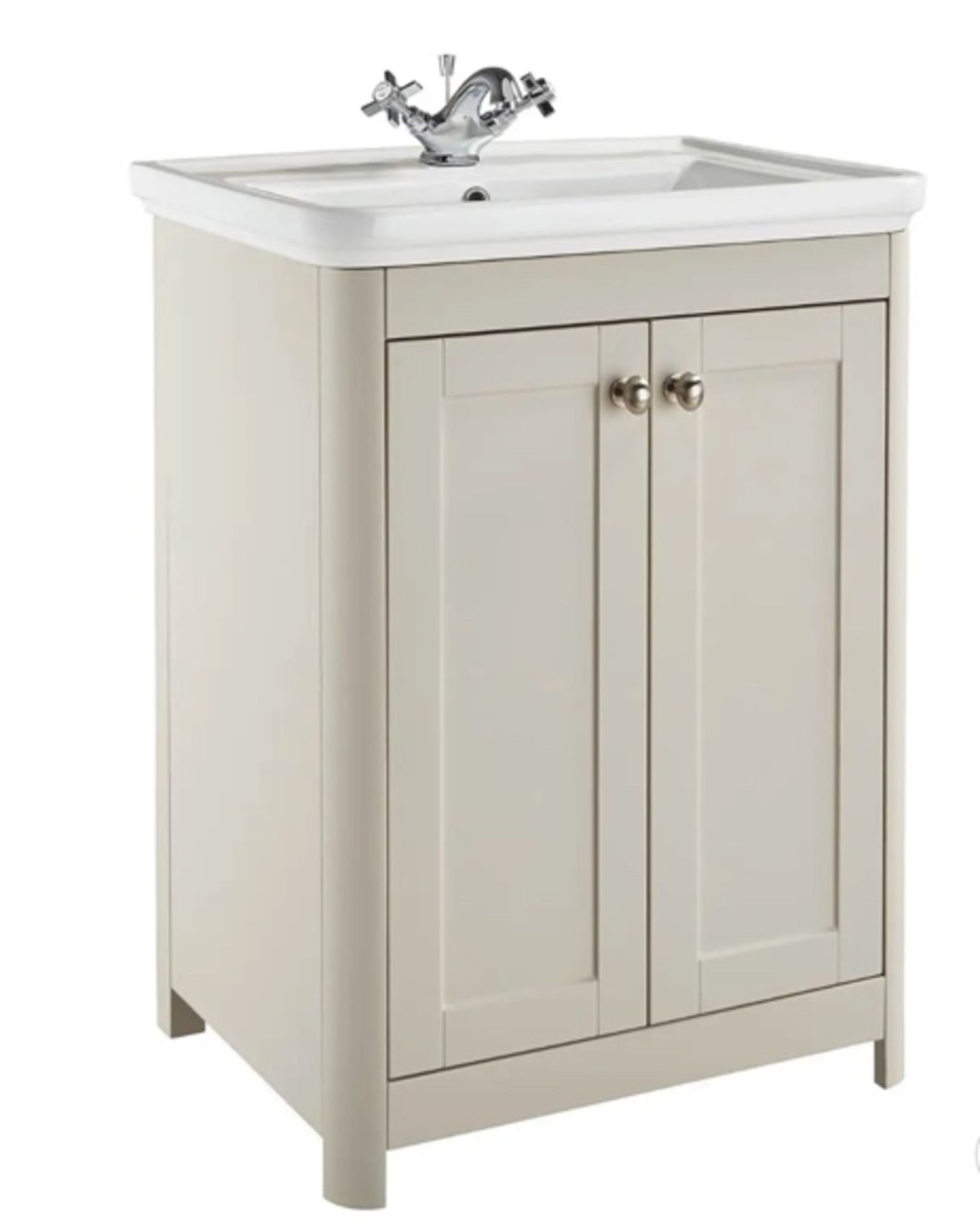 Brand New Boxed Country Living Wicklow 600 Basin Unit - Taupe Grey with basin RRP £565 **No Vat**