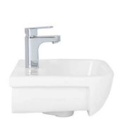 Brand New Boxed Cedar 520mmm White Semi Recessed Basin with 1 Tap Hole RRP £120 *No VAT*