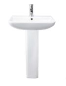 Brand New Boxed Scene 550mm White Pedestal Basin with 1 Tap Hole RRP £114 **No Vat**