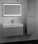 Brand New Boxed Mino 500mm Wall Hung Vanity Unit - Concrete RRP £220 **No Vat**