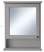 Brand New Boxed Savoy Bathroom Mirror Cabinet With Shelf - Gun Metal Grey RRP £224 **No Vat**