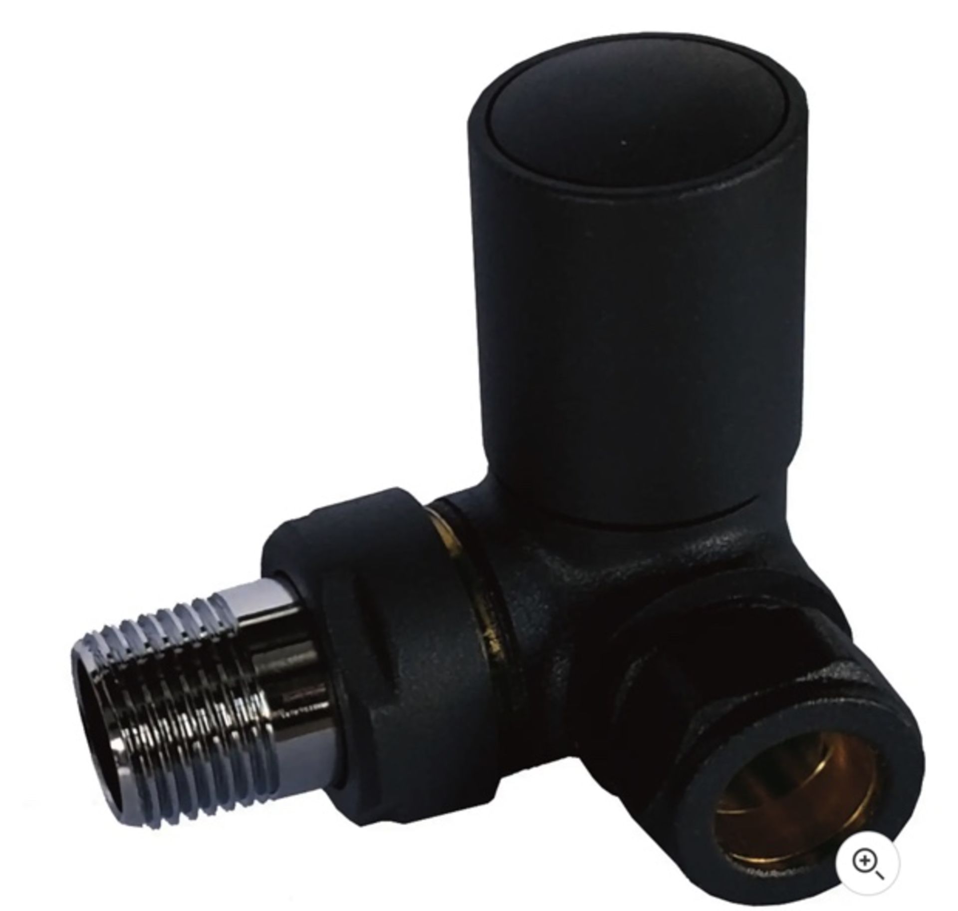 Brand New Boxed Corner Radiator Valve & Lockshield Set Manual Black RRP £65 **No Vat**