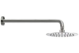 Brand New Boxed Forge 200mm Shower Head with Wall Arm - Stainless Steel RRP £94 **No Vat**