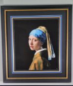 Rare Platinum Leaf Limited Edition Silkscreen 'Girl with a Pearl Earring'