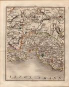 Glamorgan Swansea Carmarthen Brecon -John Cary's Antique 1794 Map.