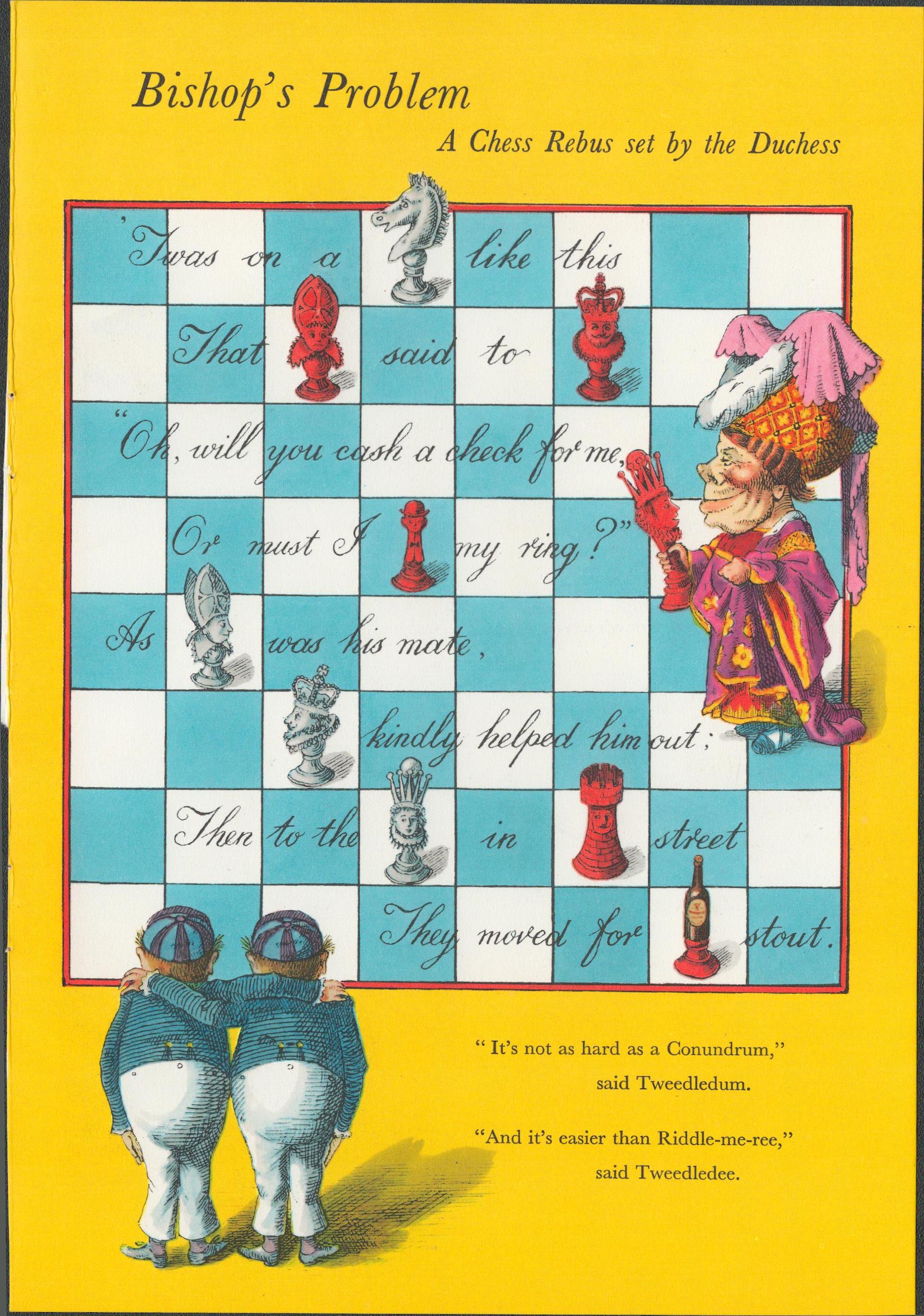 64 Years Old Alice In Wonderland Guinness Print ""White Rabbit & Duchess Chess""