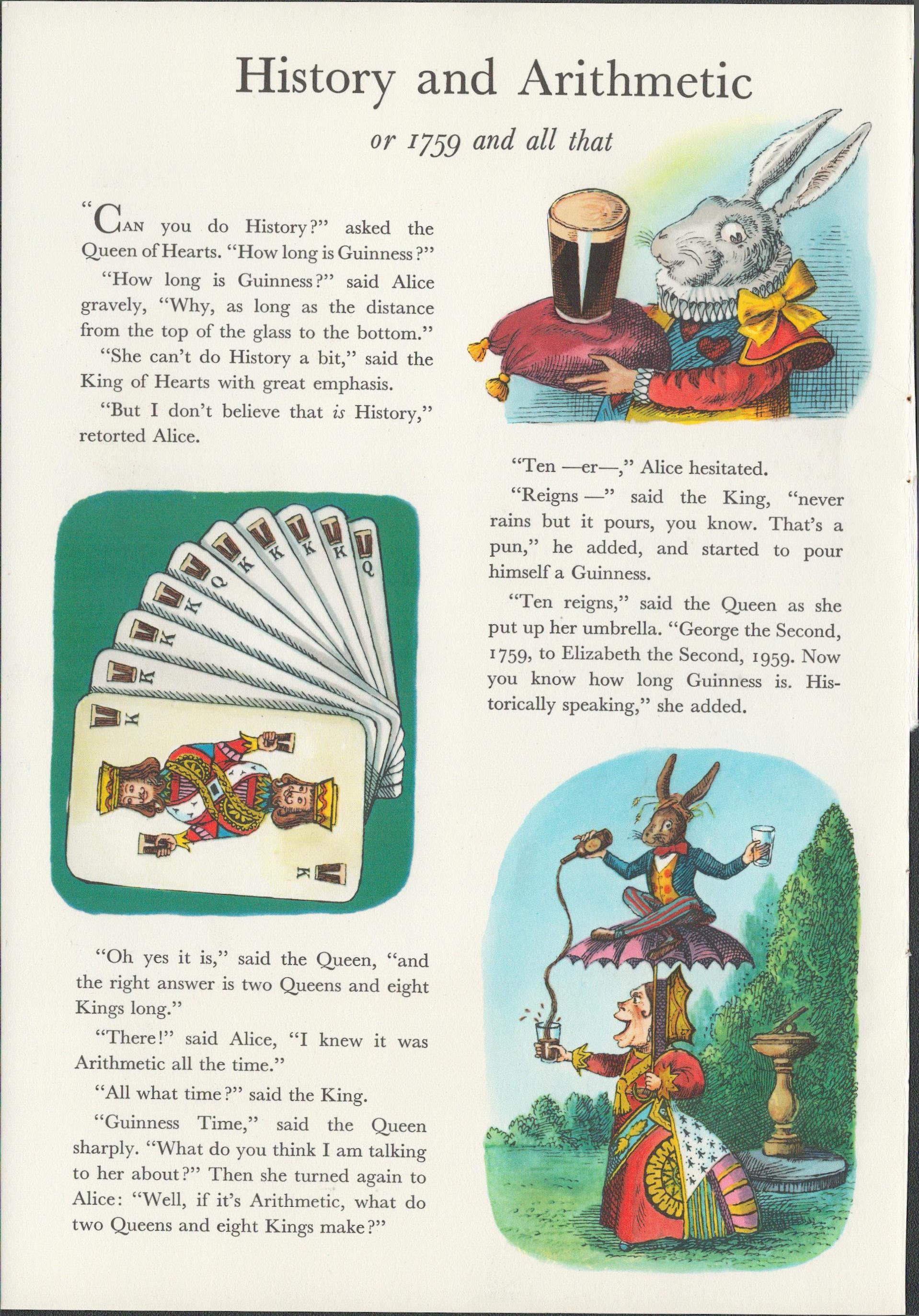 64 Years Old Alice In Wonderland Guinness Print ""White Rabbit & Duchess Chess"" - Image 2 of 2