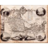 Berkshire Steel Engraved Victorian Thomas Moule Antique Map.