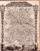 Shropshire Steel Engraved Victorian Thomas Moule Antique Map.