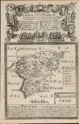 Britannia Depicta E Bowen c1730 Map Wales Denbigh Bala Barmouth Ludlow