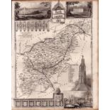 Northamptonshire Steel Engraved Victorian Thomas Moule Map.