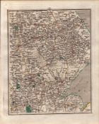 Lincolnshire Lincoln, Grantham, Boston, John Careys Antique 1794 Map.