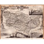 Kent Steel Engraved Victorian Thomas Moule Antique Map.