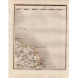 Berwickshire Dunbar Berwick on Tweed Eyemouth John Cary's Map of 1794.