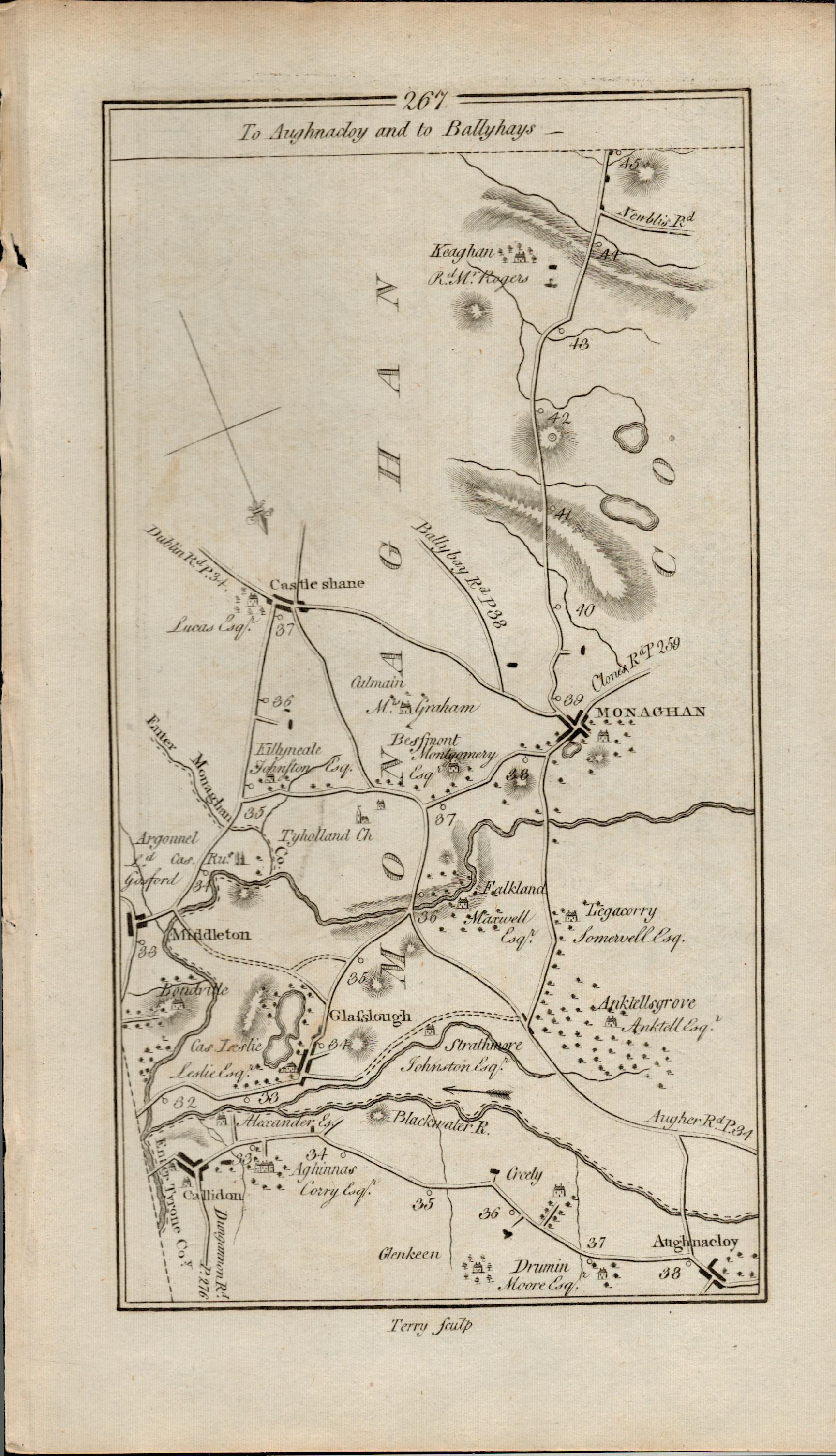 Taylor & Skinner 1777 Ireland Map Monaghan Middletown Cootehill Cavan Clones. - Image 2 of 3