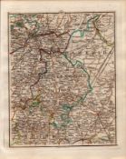 East England Cambridge Bedford John Cary’s Antique George III 1794 Map.