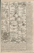 Britannia Depicta E Bowen c1730 Map Hereford, Leominster, Ludlow, Shrewsbury.