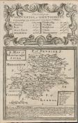 Britannia Depicta E Bowen c1730 Map Gloucester, Huntley, Ross, Hereford.