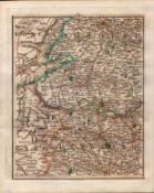 Shrewsbury Hereford Ludlow Wales - John Cary’s Antique George III 1794 Map.