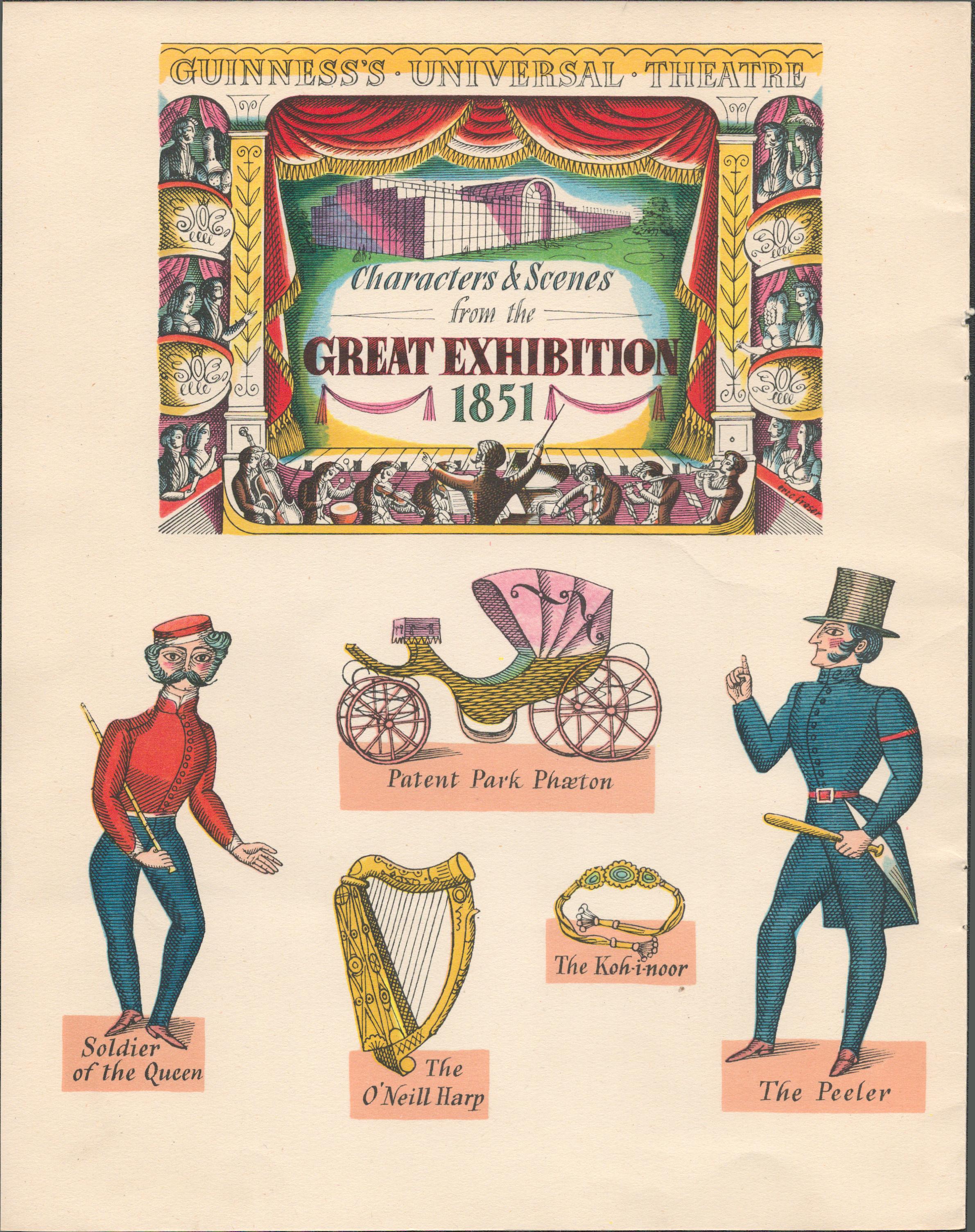 72 Yrs Old 1951 Guinness Double Sided Print “The Great Exhibition""""