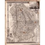 Lincolnshire Steel Engraved Victorian Thomas Moule Map.