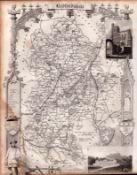 Bedfordshire Steel Engraved Victorian Thomas Moule Antique Map.