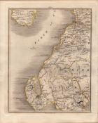 Firth of Clyde Ayrshire John Cary's Antique George III 1749 Map.