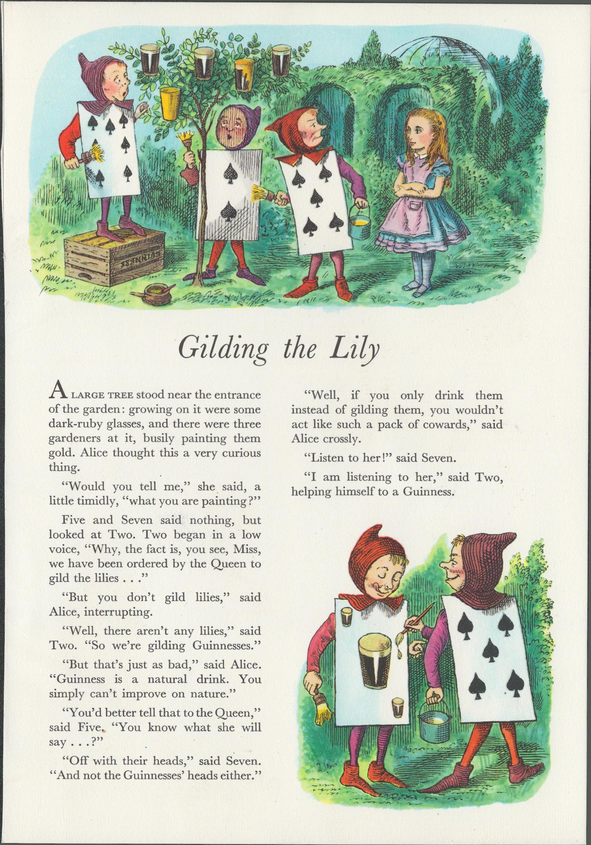 Double Sided Vintage Guinness Cricket Print 1959 Alice In Wonderland. - Image 2 of 2