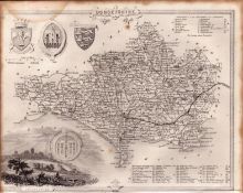 Dorsetshire Steel Engraved Victorian Thomas Moule Map.